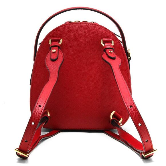 Prada Rucksack Backpack Saffiano Lux Triangular Logo Plate Forco Red - Picture 3 of 7